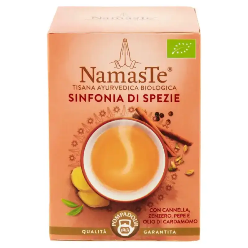 Namaste Pompadour Ceai Ayurvedic Bio din Plante Simfonie de Condimente 15 x 2 g Bax 6 buc.